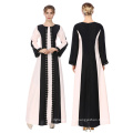 Moda dubai abaya lace splicing vestido largo musulmán mujeres poliéster ropa islámica vestido